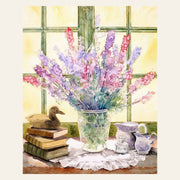 Lupine bouquet finished paint by numbers artwork