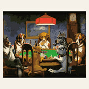Dogs playing Poker finished paint by numbers artwork