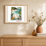 Tropical Bay artwork displayed in a warm interior
