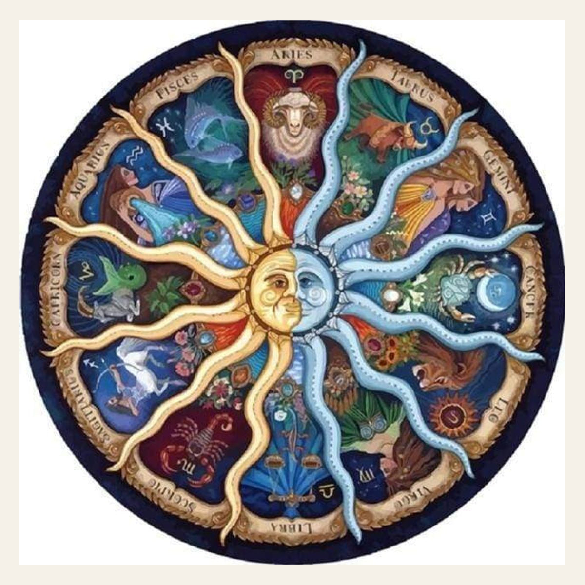 Zodiac finished paint by numbers artwork