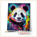 Colorful Abstract Panda finished paint by numbers artwork