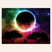 Moon colors finished paint by numbers artwork