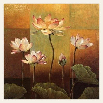 Blooming Lotus finished paint by numbers artwork