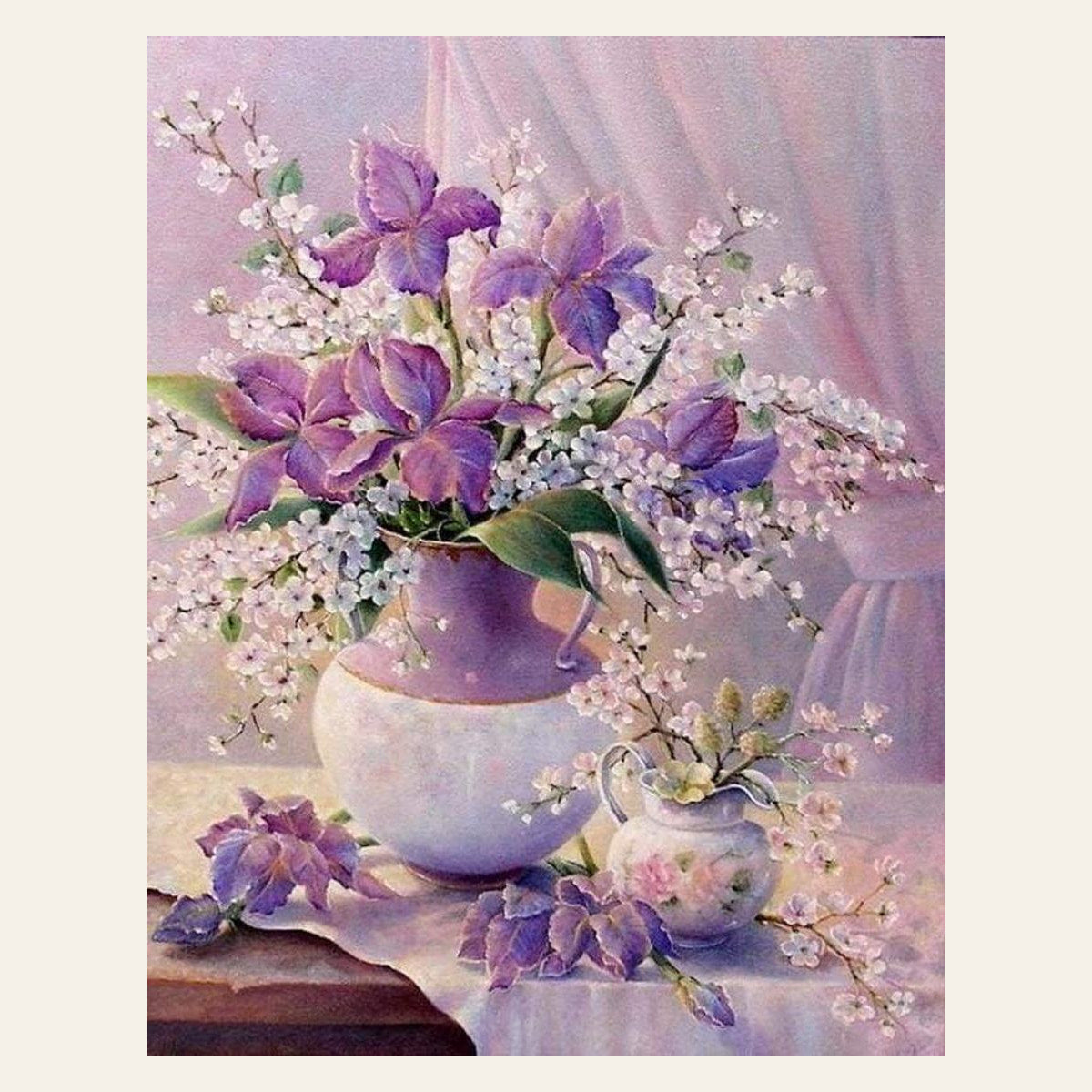 Elegant Purple Vase finished paint by numbers artwork