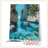 Peaceful Blue Cove finished paint by numbers artwork