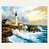 Storm near the Lighthouse finished paint by numbers artwork