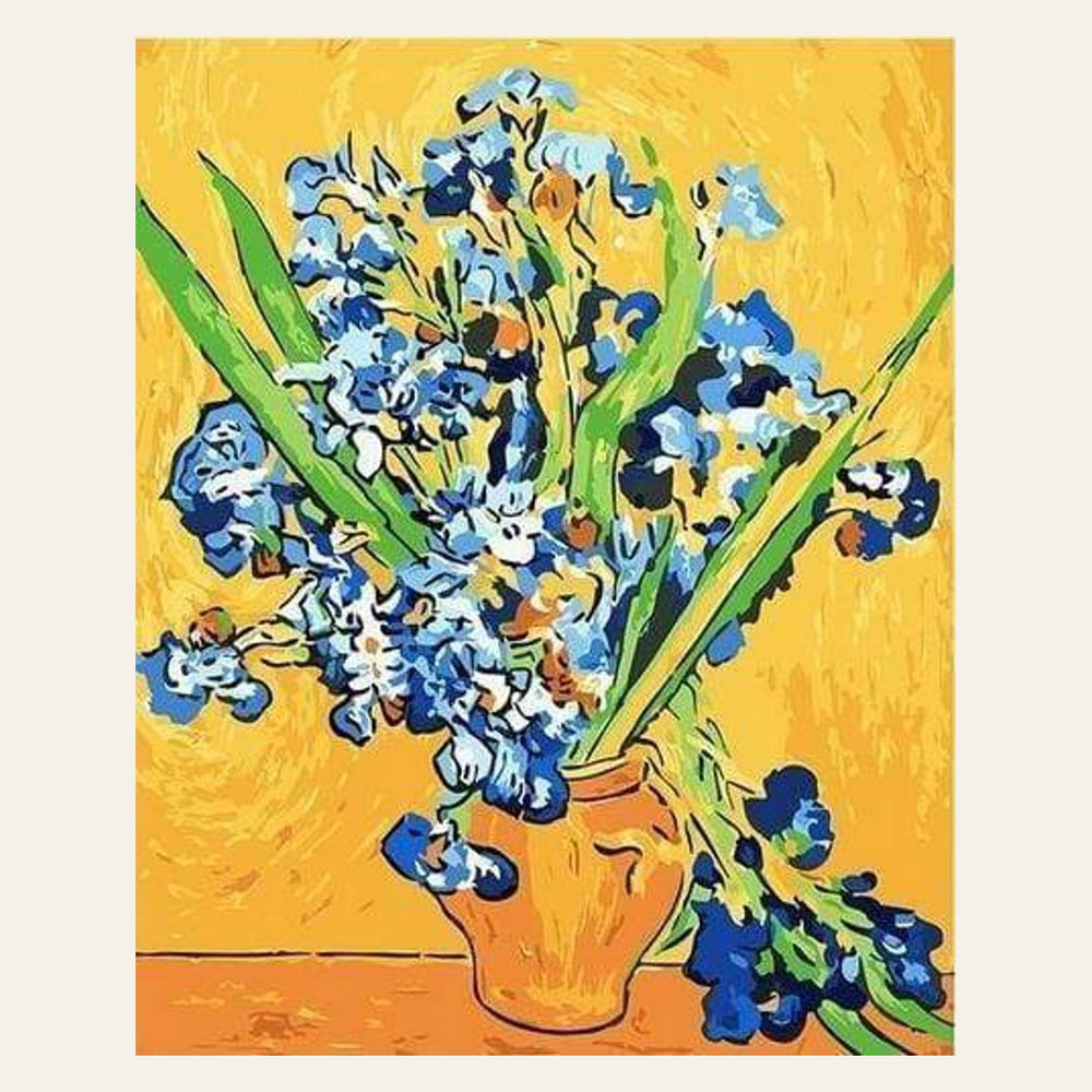 Van Gogh Irises finished paint by numbers artwork