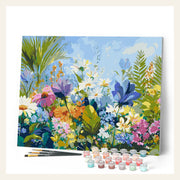 Colorful Floral Field finished paint by numbers artwork