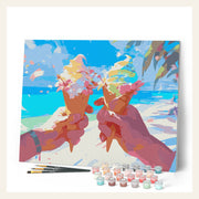 Beachside Ice Cream finished paint by numbers artwork