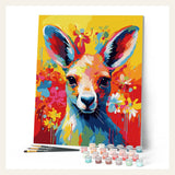 Colorful Abstract Kangaroo finished paint by numbers artwork