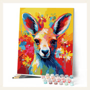 Colorful Abstract Kangaroo finished paint by numbers artwork