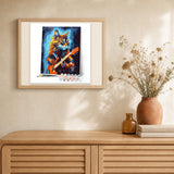 Rocker Cat Abstract artwork displayed in a warm interior