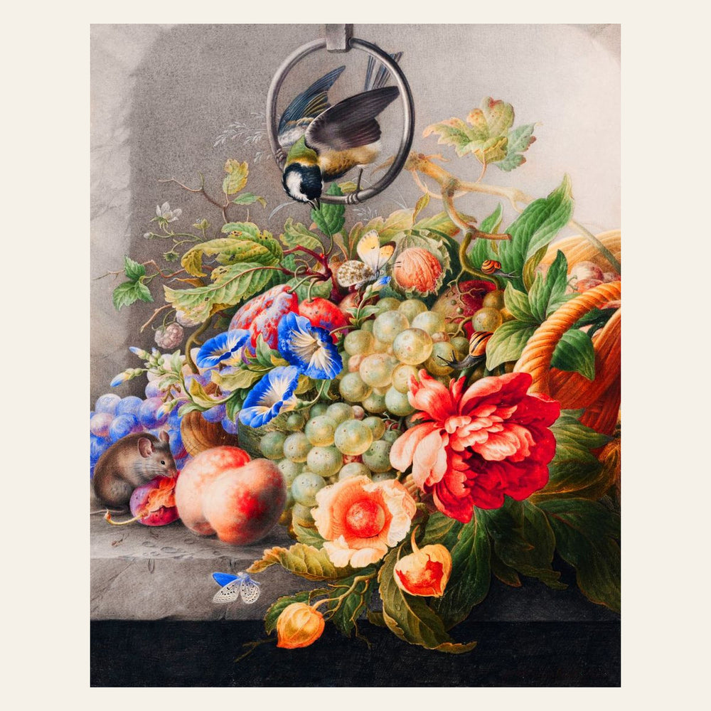 Flowers and fruits - Herman Henstenburgh finished paint by numbers artwork