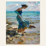 Feet in water during Summer finished paint by numbers artwork