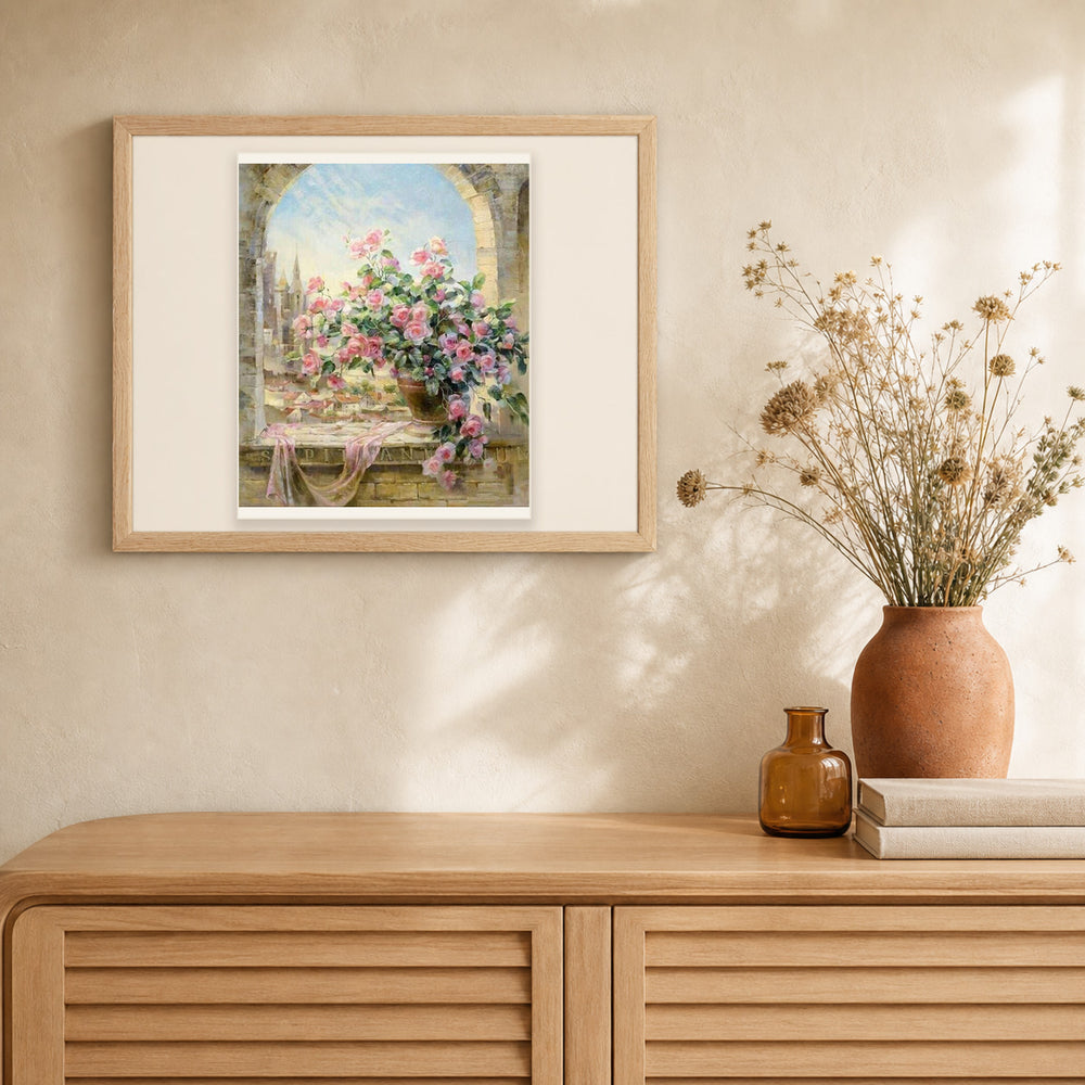 Pretty Bouquet artwork displayed in a warm interior