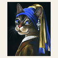 Young kitten with a pearl finished paint by numbers artwork