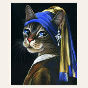 Young kitten with a pearl finished paint by numbers artwork
