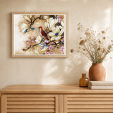 Magnolias in Bloom artwork displayed in a warm interior
