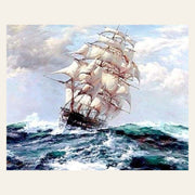 Sailboat and Storm finished paint by numbers artwork