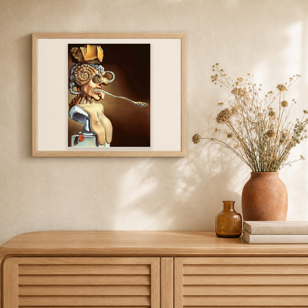 Long Spoon artwork displayed in a warm interior