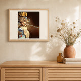 Long Spoon artwork displayed in a warm interior