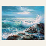 Waves finished paint by numbers artwork