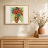 Van Gogh - Red Poppies and Daisies artwork displayed in a warm interior