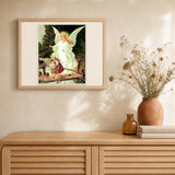 Angel and Children artwork displayed in a warm interior
