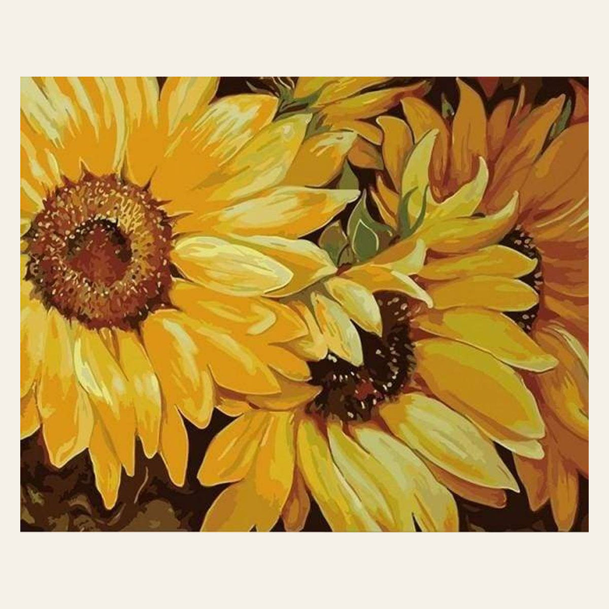 Sunflower In Full Bloom finished paint by numbers artwork