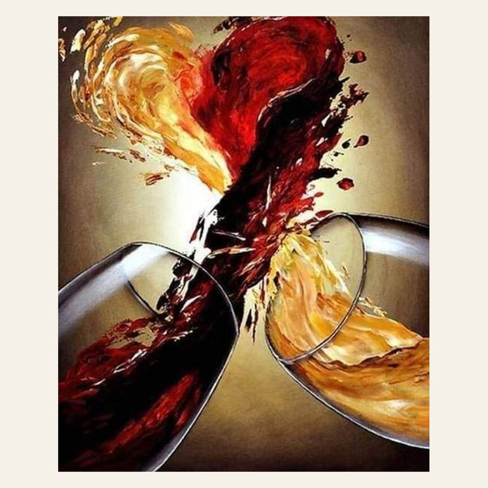Wine Mix finished paint by numbers artwork