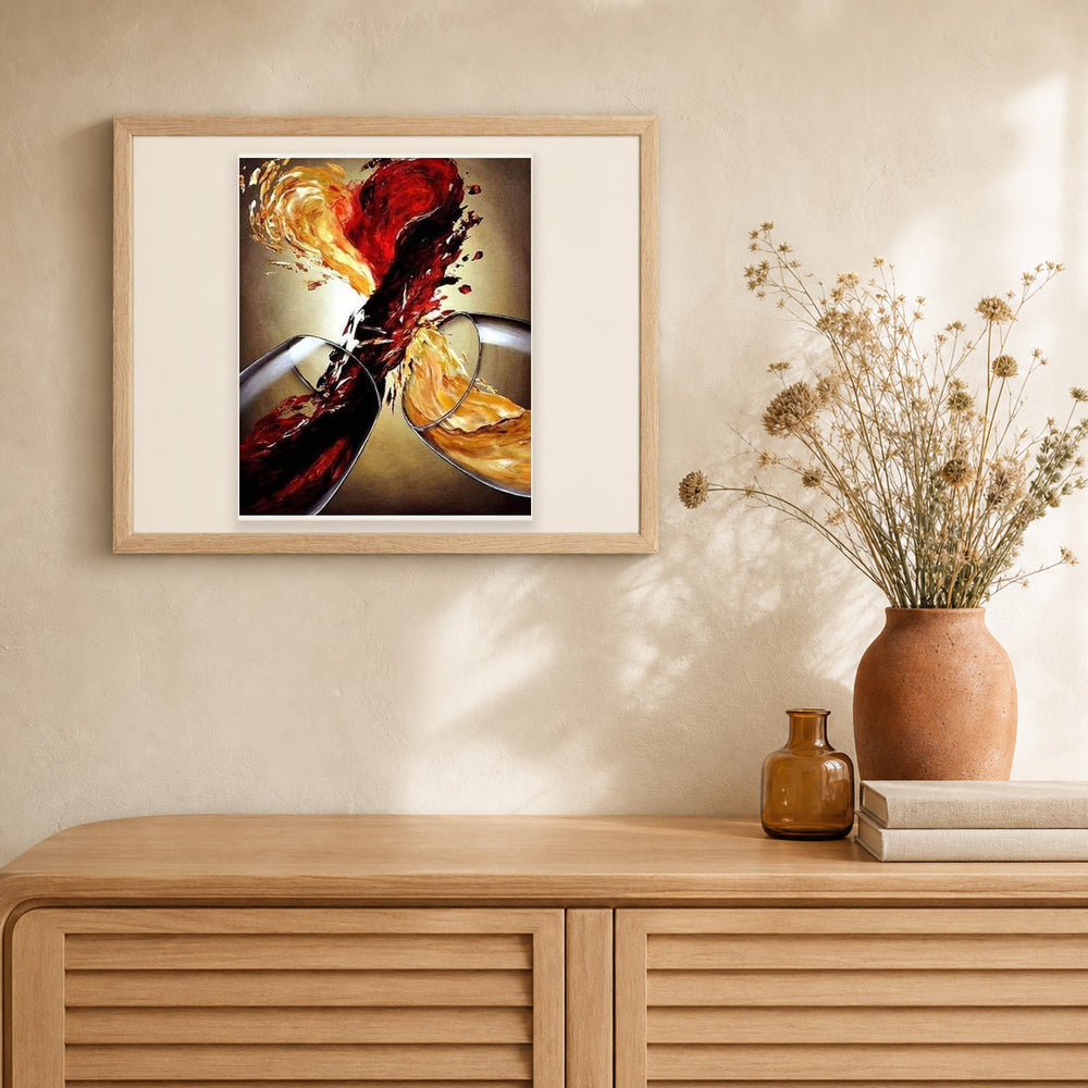 Wine Mix artwork displayed in a warm interior