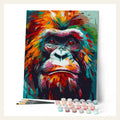 Colorful Abstract Orangutan finished paint by numbers artwork