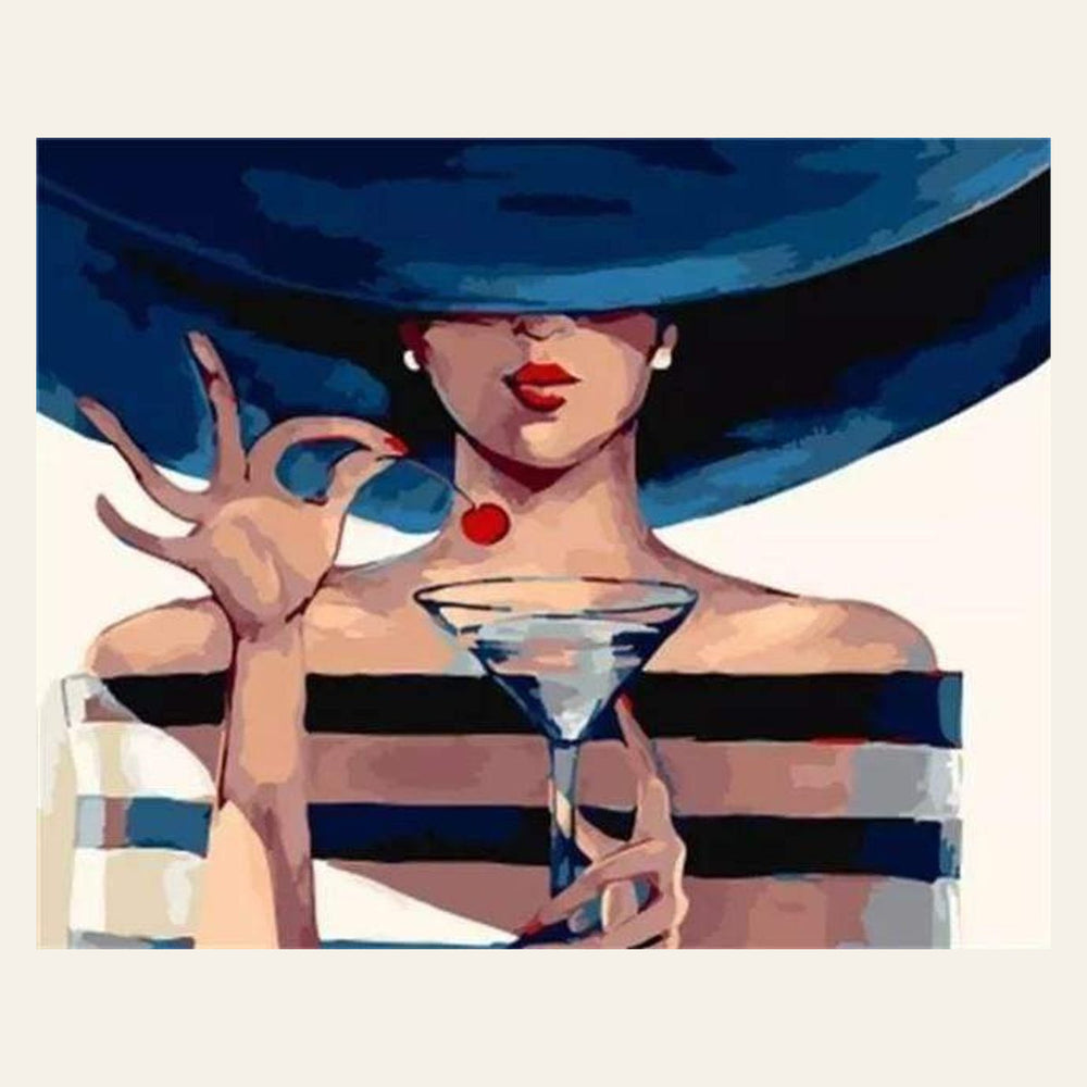 Martini Time finished paint by numbers artwork