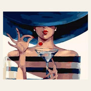 Martini Time finished paint by numbers artwork