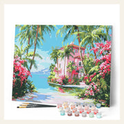 Paradise Coast House finished paint by numbers artwork