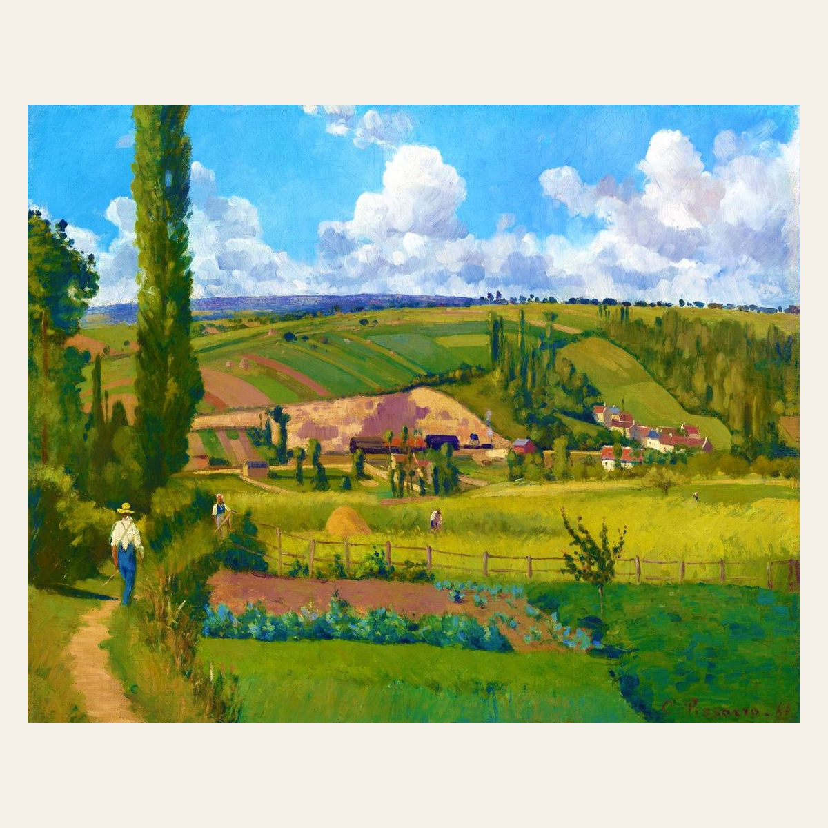 Landscape at Les Pâtis — Camille Pissarro finished paint by numbers artwork