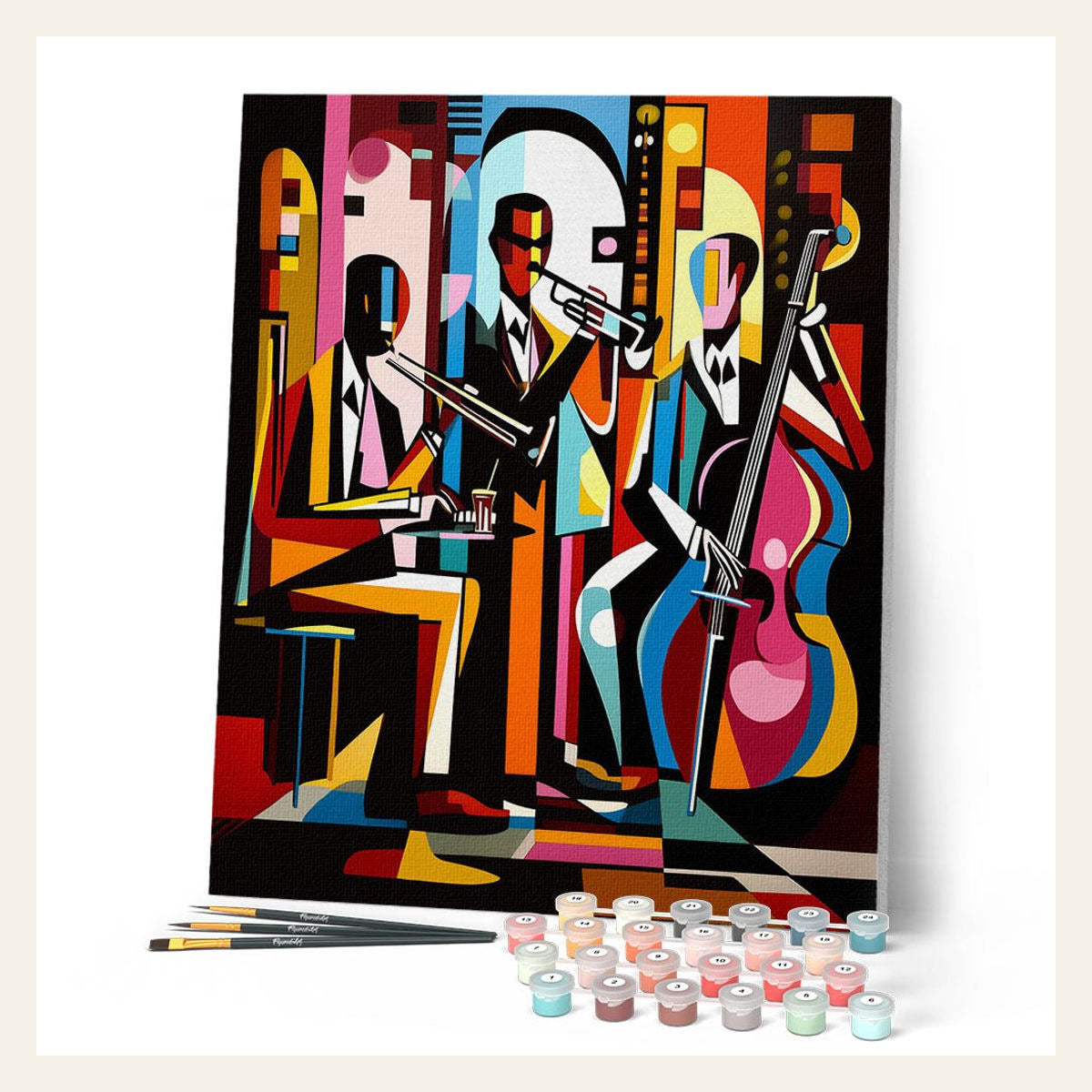 Bold Abstract Jazz Band finished paint by numbers artwork