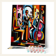 Bold Abstract Jazz Band finished paint by numbers artwork