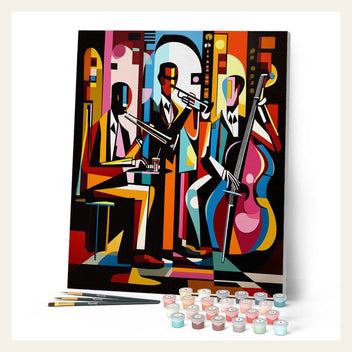 Bold Abstract Jazz Band finished paint by numbers artwork