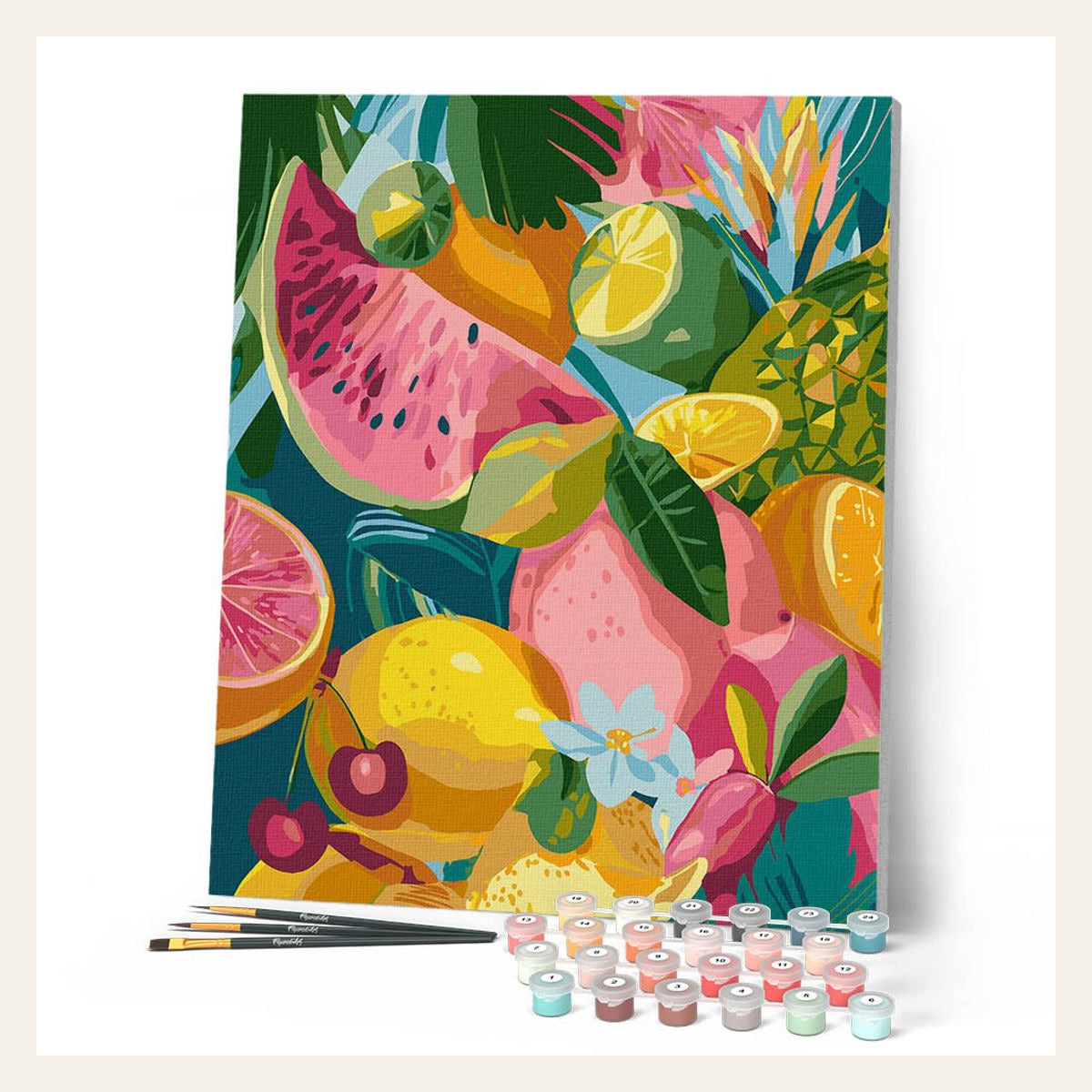 Tropical Fruit Mix finished paint by numbers artwork