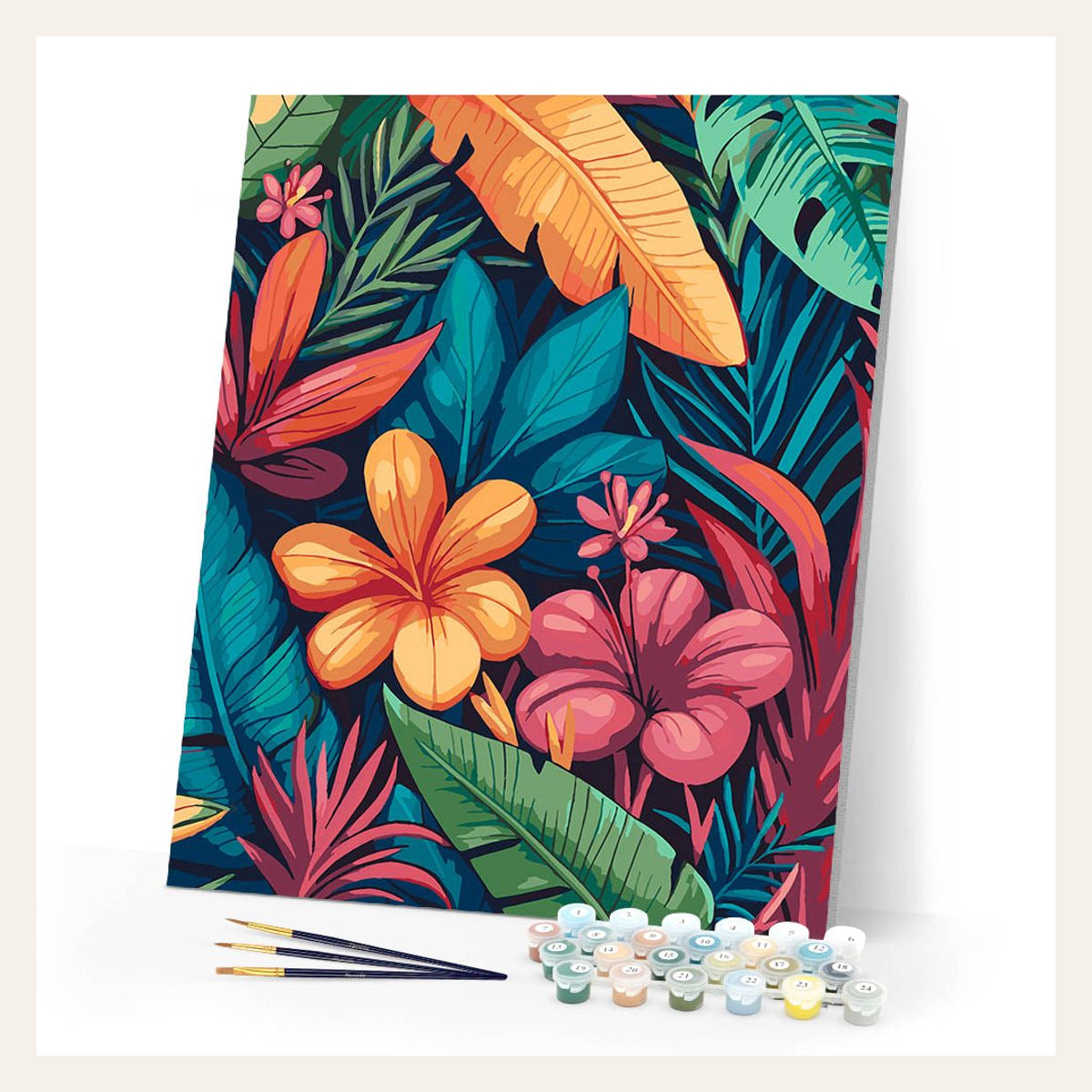 Tropical Pattern finished paint by numbers artwork