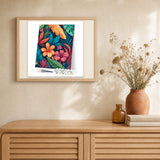 Tropical Pattern artwork displayed in a warm interior