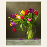 Multicolored Flowers finished paint by numbers artwork