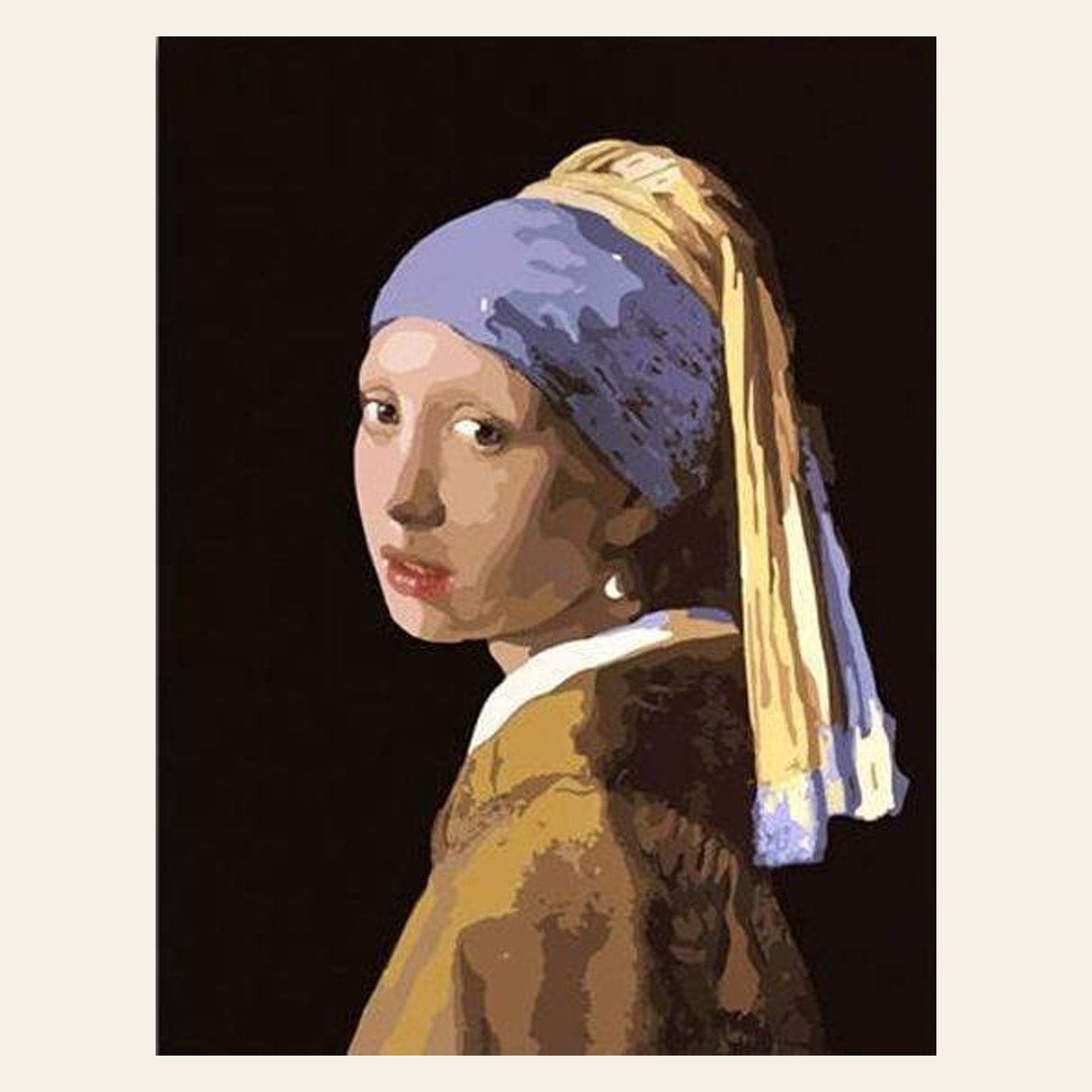 Vermeer Girl with the Pearl finished paint by numbers artwork