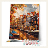 Sunshine in Amsterdam finished paint by numbers artwork