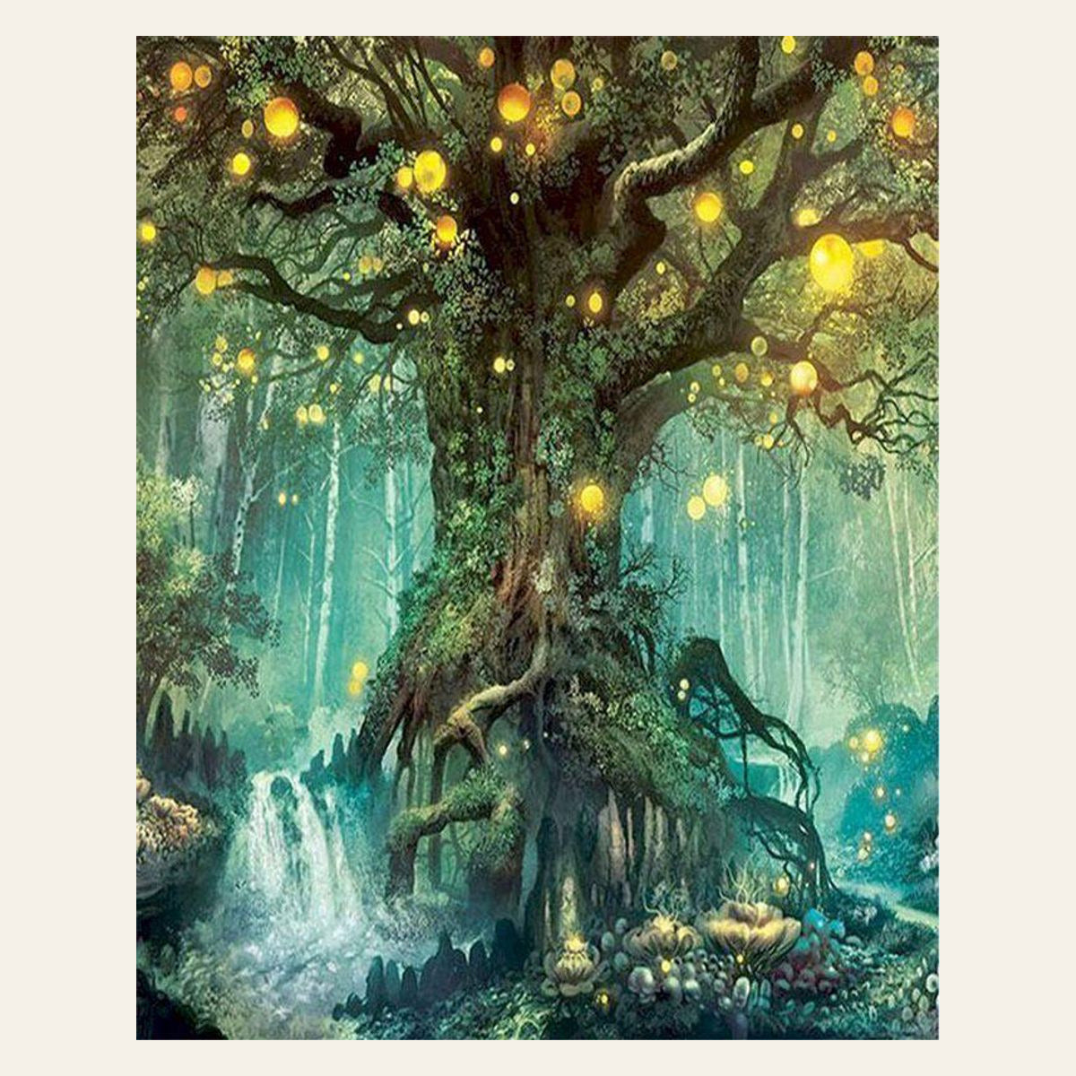 Fairy tree finished paint by numbers artwork