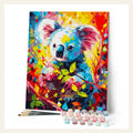 Colorful Abstract Koala finished paint by numbers artwork