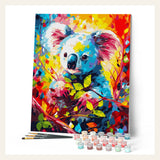 Colorful Abstract Koala finished paint by numbers artwork