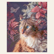 Cat with Flowers and Butterfly finished paint by numbers artwork
