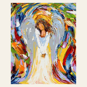 Abstract Little Angel finished paint by numbers artwork
